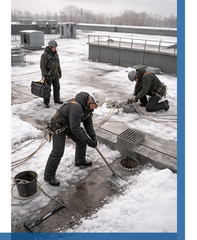 Абонентское обслуживание кровли зимой в Череповце от 8177 р. | ВЫСОТНИК-Чрп