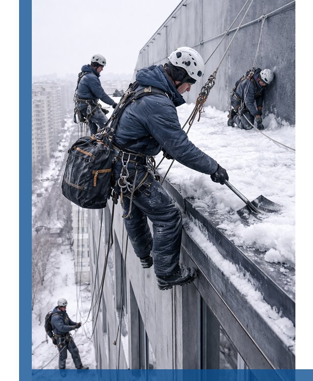 Абонентское обслуживание кровли зимой в Череповце регулярный уход