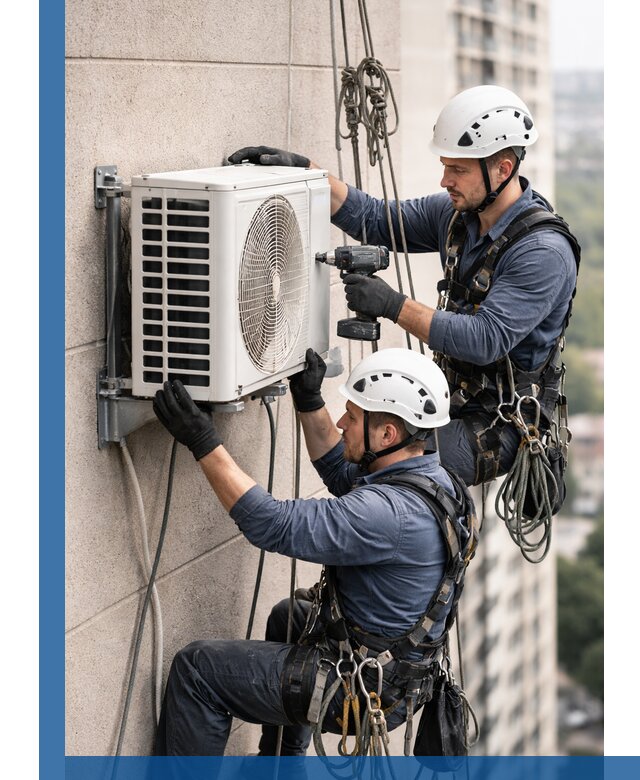 Монтаж внешнего блока кондиционера в Череповце установка и крепление