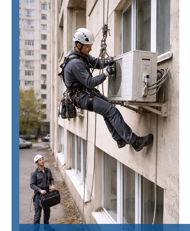 Демонтаж внешнего блока кондиционера в Череповце профессионально