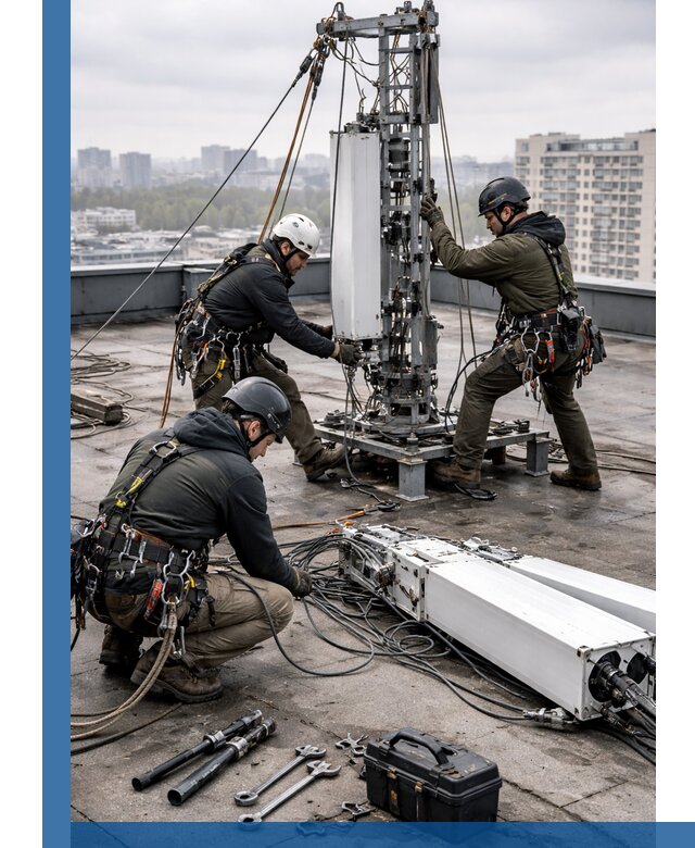 Демонтаж антенн на крыше зданий в Череповце с гарантией