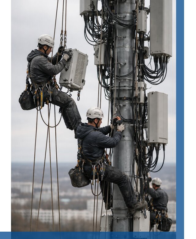 Монтаж оборудования связи на мачте в Череповце от 7666 р. | ВЫСОТНИК-Чрп