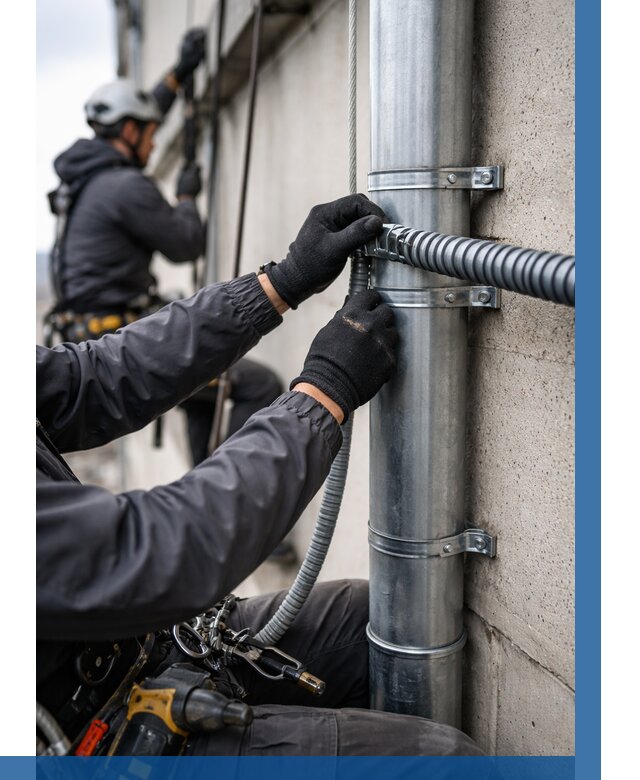 Монтаж гофры для кабеля в Череповце от 307 р. | ВЫСОТНИК-Чрп