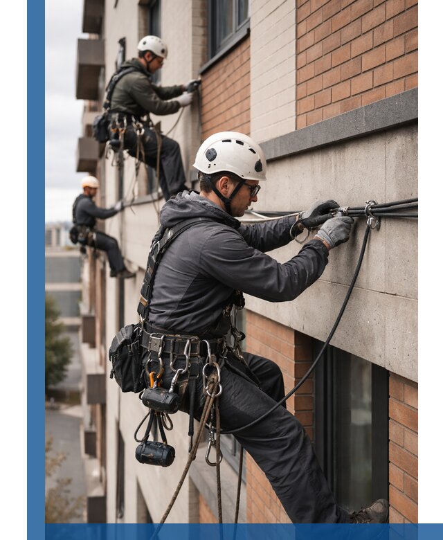Крепление кабеля на фасаде монтаж и крепеж в Череповце