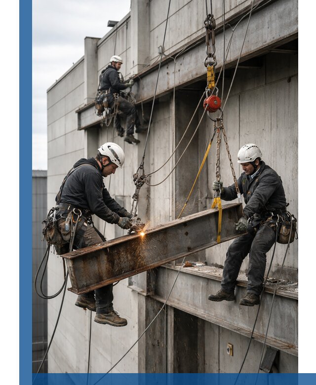 Демонтаж металлоконструкций на высоте в Череповце под ключ