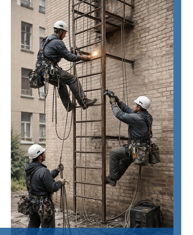 Ремонт пожарной лестницы в Череповце от 7666 р. | ВЫСОТНИК-Чрп