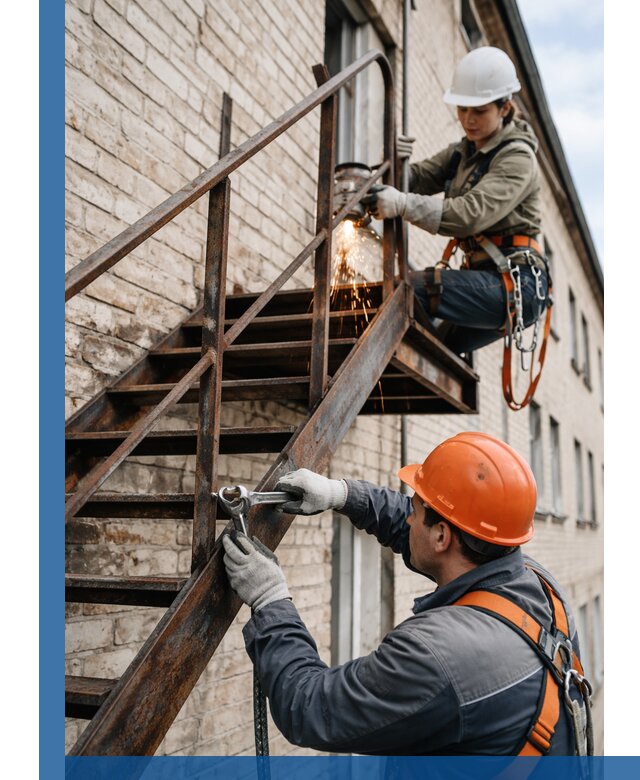 Ремонт и восстановление пожарных лестниц с выездом в Череповце
