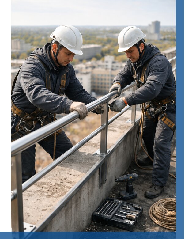 Монтаж перил на высоте в Череповце от 2555 р. | ВЫСОТНИК-Чрп