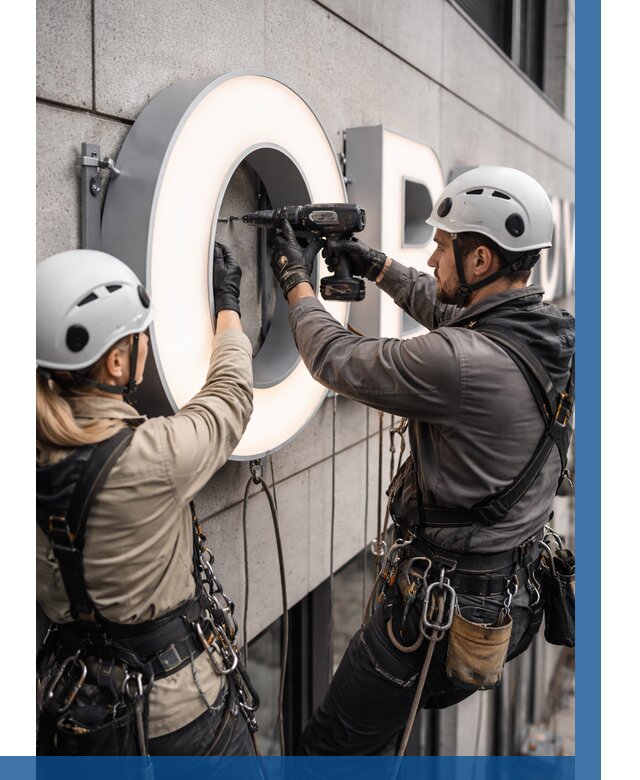 Монтаж световых букв в Череповце от 3066 р. под ключ ВЫСОТНИК-Чрп