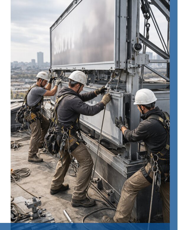 Монтаж крышной рекламной конструкции в Череповце от 61326 р.|ВЫСОТНИК-Чрп