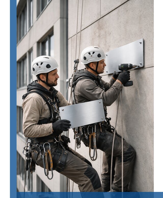 Монтаж табличек и указателей в Череповце для зданий и сооружений