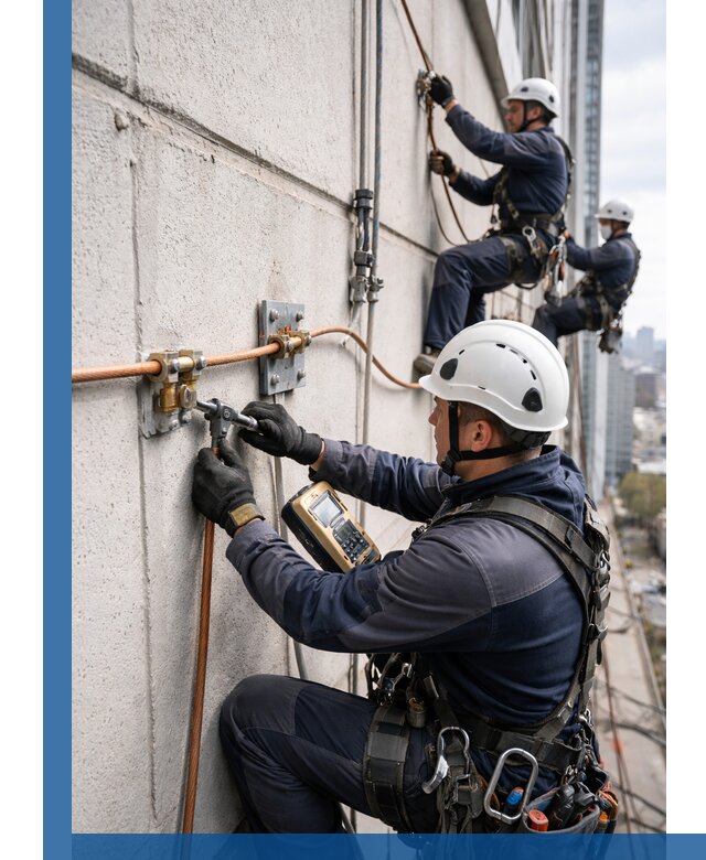 Монтаж системы заземления здания и молниезащиты в Череповце