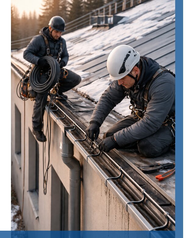 Монтаж греющего кабеля на кровле в Череповце от 460 р. | ВЫСОТНИК-Чрп