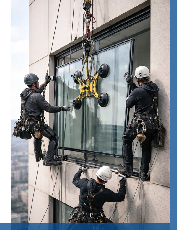 Монтаж стеклопакетов на высоте в Череповце от 3271 р. | ВЫСОТНИК-Чрп