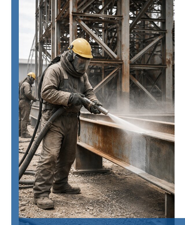 Пескоструйная очистка металлоконструкций в Череповце промышленная