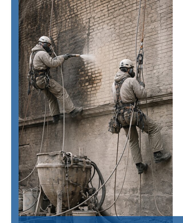 Пескоструйная очистка фасадов в Череповце профессионально