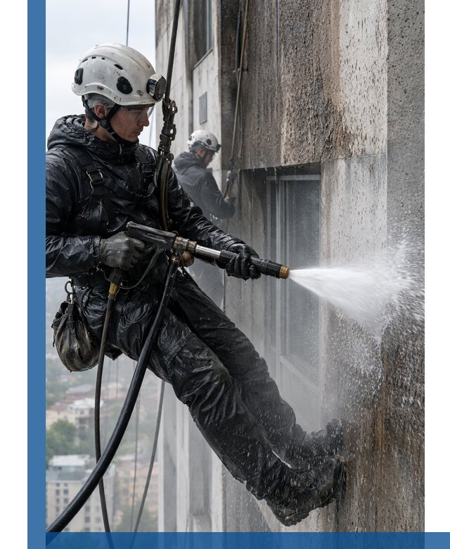 Гидроструйная очистка фасадов и конструкций в Череповце