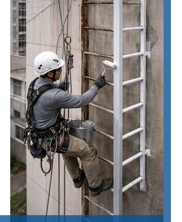 Покраска пожарных лестниц в Череповце от 4599 р. | ВЫСОТНИК-Чрп
