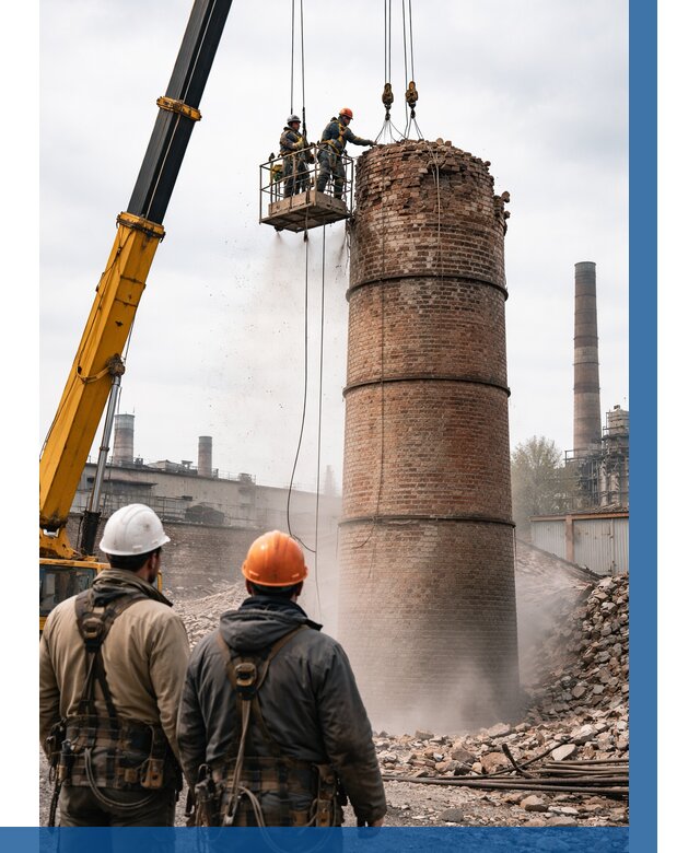 Демонтаж дымовой трубы в Череповце от 91989 р. | ВЫСОТНИК-Чрп, смета