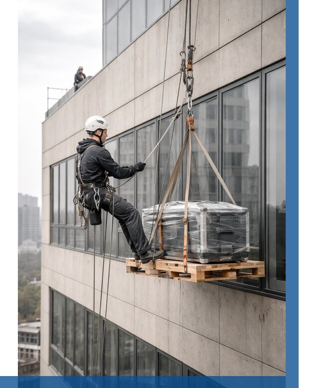 Спуск груза по фасаду в Череповце от 3577 р. | ВЫСОТНИК-Чрп