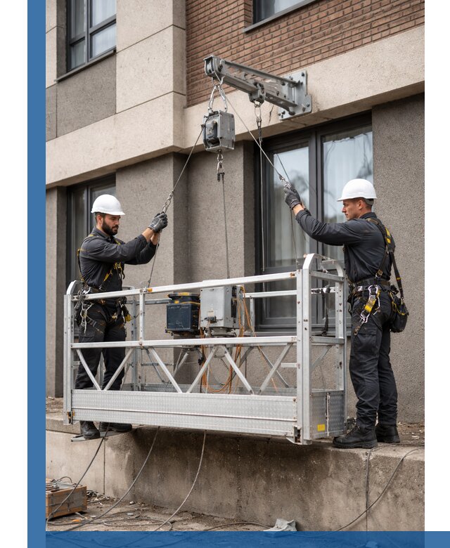 Монтаж и подъем фасадной люльки в Череповце с гарантией безопасности