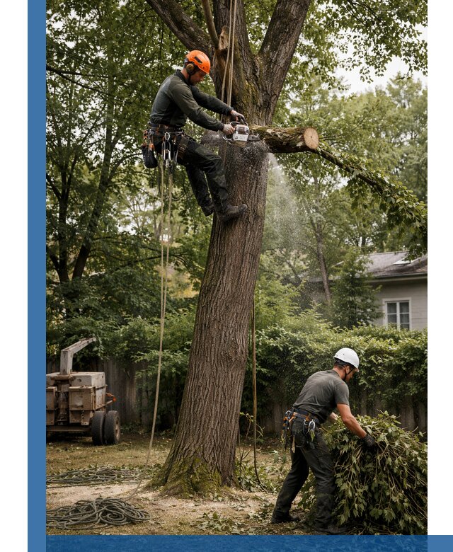 Кронирование деревьев в Череповце, безопасная высотная обрезка