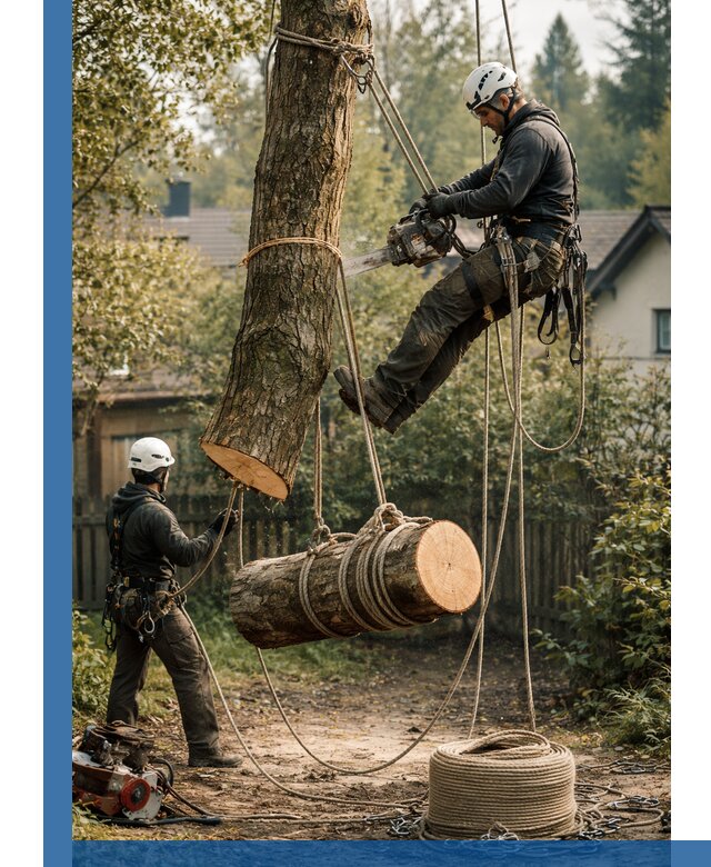 Валка деревьев частями в Череповце, безопасно и аккуратно