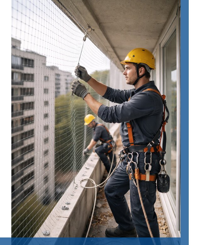 Монтаж сетки от птиц в Череповце от 4599 р. | ВЫСОТНИК-Чрп