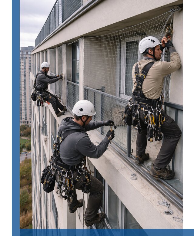 Профессиональный монтаж защитной сетки от птиц в Череповце